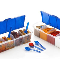 4-in-1 Spice Vault with Measuring Spoons and Airtight Lid Pack of 2